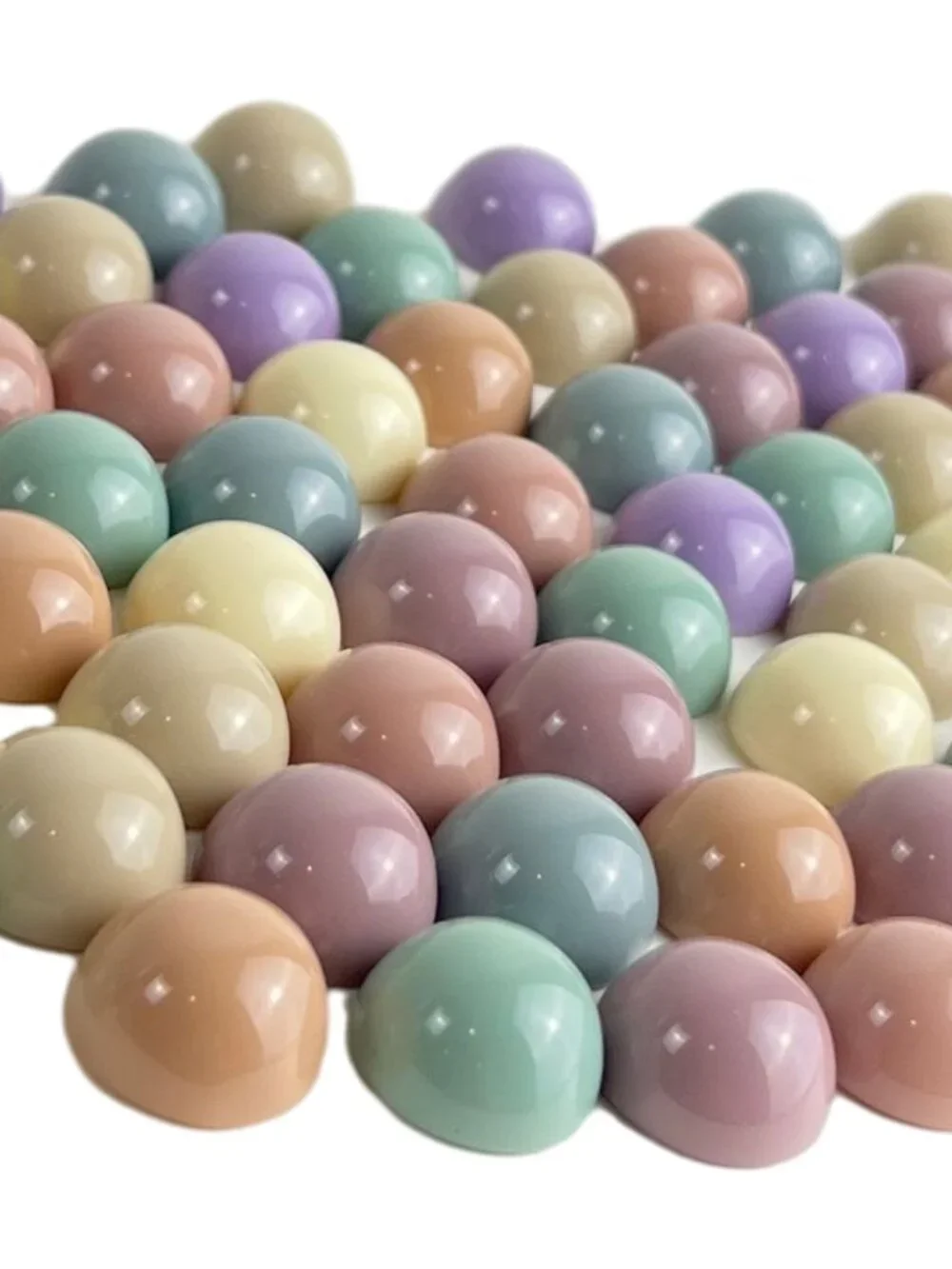 80 pc. Cabochon Lot Pastel Colors Flat Back Resin Plastic 17.5mm